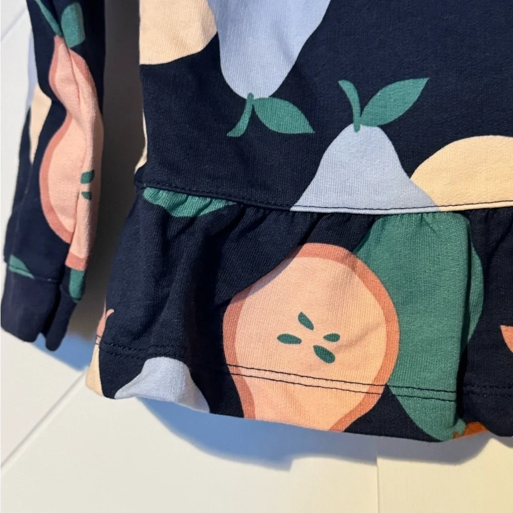 Carter's Pear Print Long Sleeve Peplum Top NWT Size 24 months